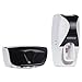 WARMLIFE Toothpaste Dispenser Toothbrush Holder Natural Wheat Straw Anti-dust with 3 Cups Easily Wall Mounted Electric Toothbrush Storage Set (Black)