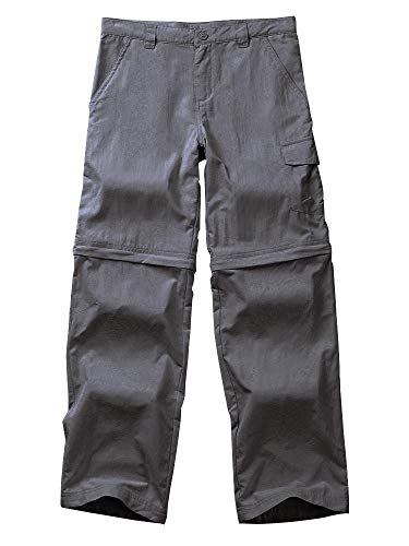 Toomett Kids’ Quick Dry Outdoor Convertible Trail Pants 9011,Gray US L