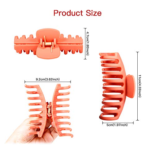 Hair Claw Clips 6 Pack Big Hair Claw Clips 4.3 Inch Nonslip Large Claw Clips For Thick Hair Strong Hold Jumbo Matte Hair… - Image 2