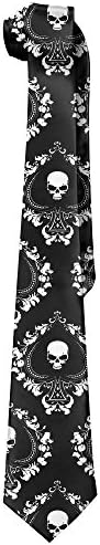 Skull Spade Men's Tie Long Necktie Skinny Neckwear Silk