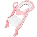 KIDPAR Potty Training Seat for Kids,Adjustable Toddler Toilet Potty Chair with Sturdy Non-Slip Step Stool Ladder, Comfortable Handles and Splash Guard, Easy to Assemble Toilet Seat for Boys and Girls