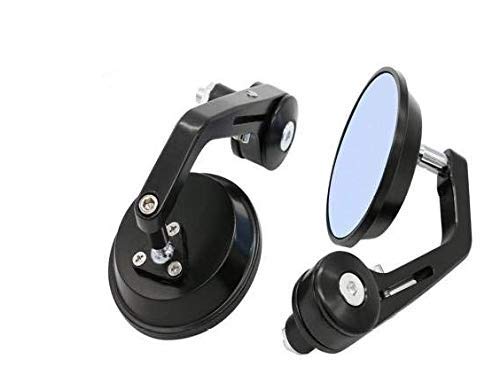 CARIZO Bar End Rear View Round Mirror Bar Grip Edge Mirror for Yamaha FZ S