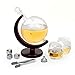 NEX Whiskey Decanter Globe Set, Etched World Globe, Crafted Glass Sailing Shipe, 1000ml Capacity, Ice Tongs, Whiskey Stones, Home Bar Liquor Decoration, Alcohol Gifts for Father& Husband