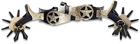 Jingle Bob Spurs 10 Point Rowl Engraved Silver