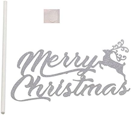 Xander Christmas Cake Topper Decorations, Cake Topper Letter Merry Christmas Cake Decorations (Silver-1)