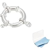UNICRAFTALE 1Pcs Sterling Silver Spring Ring Clasp, 15mm, Silver