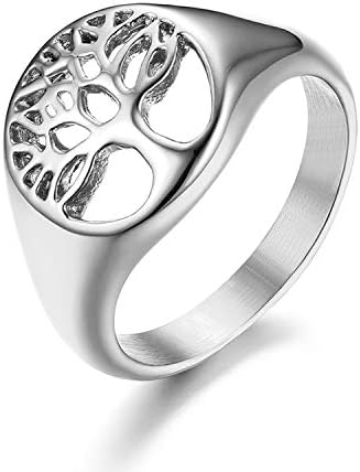 指輪リング ステンレスリング シンプル おしゃれ 直営ストア ツリー カジュアル ロック アクセサリー ゴシック シルバー レディース パンク ファッション メンズ