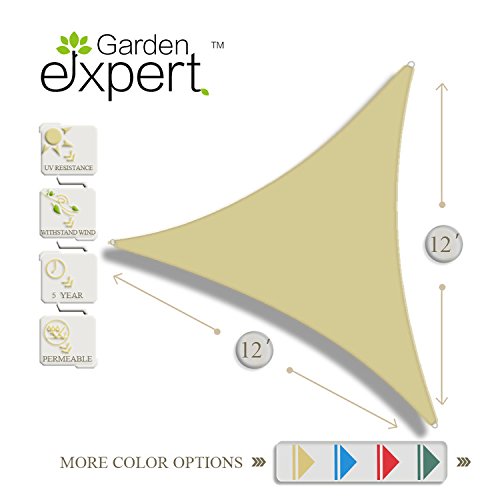 Garden EXPERT 12’x12’x12′ Triangle Knitting Sun Shade Sail for Garden,Outdoor  ...