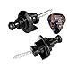 Creanoso Guitar Strap Locks and Buttons Black (2 Pack) - Schaller-Style Security - for Electric Acoustic Guitar Replacement
