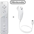 Official Nintendo Wii/Wii U Remote Plus Controller and Nunchuk Nunchuck Combo Bundle Set [White] (Bulk Packaging) (Renewed)