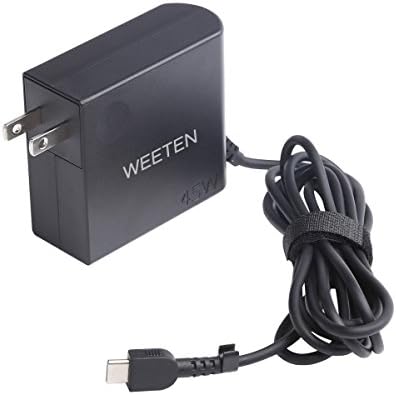 WEETEN USB-C 45W Wall Charger Compatible with Lenovo Yoga 910 Yoga 720 Yoga 5 Pro, IdeaPad 720s, Miix 720, Thinkpad X1 T480 T480s, Type C Power Supply Adapter Charging Cable Cord