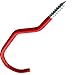 AIYoo Bike Hooks Heavy Duty Bicycle Storage Hooks Set of 6,Screw-in Utility Storage Hangers Shed Garage Garden Hook Plastic Coated for Wall Mount/Ceiling Red