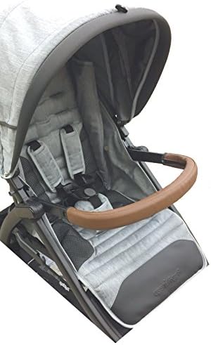 Luvit Soft Leather Stroller Toddler Belly Bar Cover in Brown for Toddler Seat Belly Bumper Bars and Stroller Handlebars