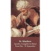 St. Matthew LAMINATED Holy Card (5-pack) with Two Free Prayer Cards Included