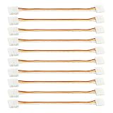 RGBZONE 10pcs 10mm 3Pin LED Strip to Strip Connector Dual End with 15cm Long Cable LED Strip Solderless DIY Connector Adapter for WS2811 WS2812B SK6812 LED Flexible Strip Lights