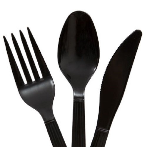 (16 Forks, 16 Spoons & 16 Knives) (Black) Kitchen & Dining