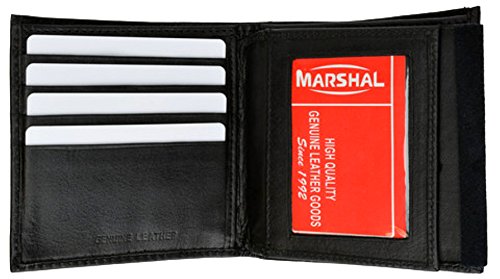 Leather Bi-fold Badge Holder Black #2517TA