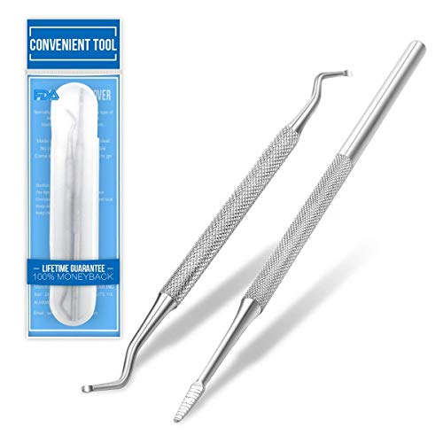 Ingrown Toenail File and Spoon Nail Cleaner Set Stainless Steel Toe Cleaner Tool for Salon Home Use Nail Lifter Double Side Manicure Nail File Kit Foot Care