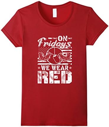Women's RED Friday Military T Shirt Remember Everyone Deployed XL Cranberry