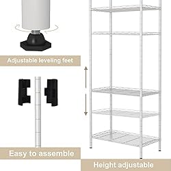 HOMEFORT 4-Shelving Unit, Adjustable Wire