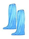 Mudder 10 Pairs Disposable Boot Covers Waterproof Rain Shoe Covers for Men and Women, Blue