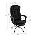 Happybuy Executive Office Chair with Footrest, Black, PU Leather, Ergonomic, High Back, Swivel, 140kg Weight Limit