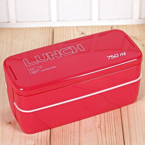 LDCP japan style double tier lunch box 2 colors large bento lunch box set tableware microwave lunch box for kids,red