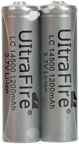 2pcs 3.7v 1200mah 14500 Model Ultrafire Lithium Aa Rechargeable Batteries