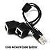 RJ45 Network Splitter Adapter Cable, RJ45 1 Male to 2 Female Socket Port LAN Ethernet Network Splitter Y Adapter Cable Compatible Cat5, Cat5e, Cat6, Cat7(Black-1 to 2)