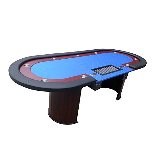 IDS 96″ Luna Ultra Poker Table Speed Cloth Racetrack Chip Tray Double