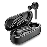 True Wireless Earbuds TWS in-Ear Stereo Bluetooth 5.0 Earphones Waterproof Earbuds Single/Twin Mode with Built-in Mic (Stereo Sound, Button Control, IPX8, 40 Hours Playtime)