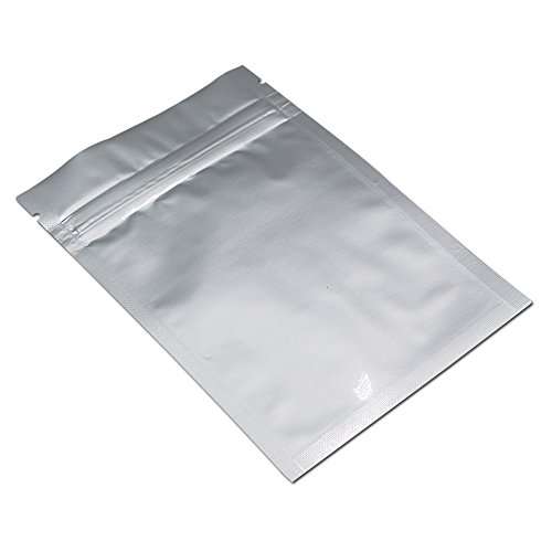 100 Pack - Multi Colors Clear Front 3.9mil Mylar Ziplock Heat Seal Bag Aluminum Foil Smell Proof Pouch Long Term Food Storage Bag Resealable Zipper Soap Cosmetic Sample 2.9"x3.9" (Silver)