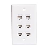 BUPLDET 6 Port CAT6 Ethernet Wall Plate - Network