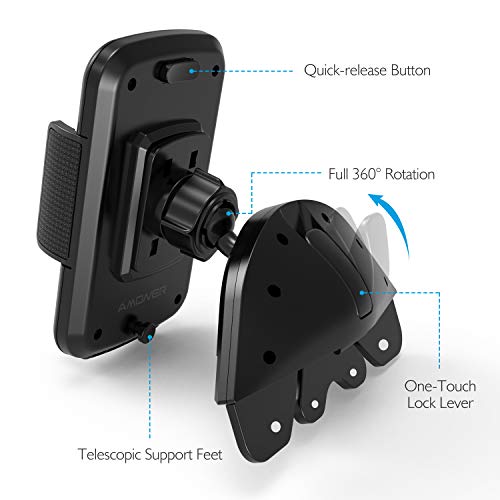 CD Slot Phone Holder, Amoner U Car Phone Mount Universal CD Phone Mount Phone Holder for Car