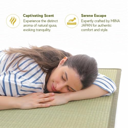MIINA Japanese Traditional Tatami Mattress, Igusa (Rush Grass) Floor