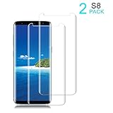 [2 Pack] Galaxy S8 Screen Protector [9H Hardness][Anti-Scratch][Anti-Bubble][3D Curved] [High Definition] [Ultra Clear] Tempered SandFox Glass Screen Protector for Samsung Galaxy S8