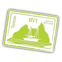 JJH Inc BVI Passport Stamp Tortola Retro Vinyl Decal Sticker Waterproof Car Decal Bumper Sticker 5"