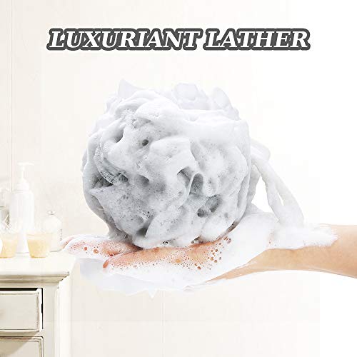 2 Size Bath Sponges - Small 30g and Large 60g Loofah Body Skin Deep Clean 4 Packs Mesh Pouf with S Hook Shower Accessories - Back Scrubber Loufa for Bathing - Bulk Luffa Sponges for Men Women and Kids - Thumbnail 2