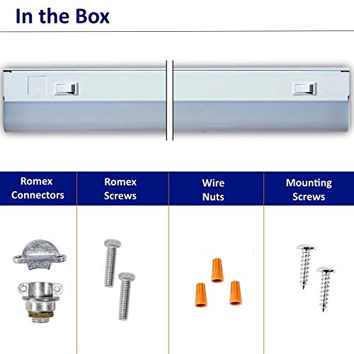 LED Under Cabinet Lighting - 4.5 Watt, 12" Inch, 3000K or 4000K Switchable, Dimmable, CRI>90, Metal Hard Wired Light, 12in - Thumbnail 2