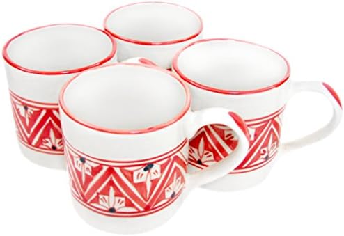 Le Souk Ceramique NJ53 Stoneware Coffee Mugs, Set of 4, Nejma