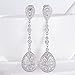 SELOVO Bridal Art Deco Classical Gatsby Inspired Pave Cubic Zirconia Chandelier Earrings Clip-On