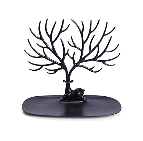 Morecome Deer Head Jewelry Display Stand Earrings Necklace Display Stand (Black) - Thumbnail 6