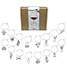 Gnollko 16pcs PVC Wine Glass Charms,Funny Beach Wine Charms Marker Tags Identifiers for Stem Glasses