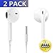 ,E&jing Headphones with Microphone Stereo 2 Pack Earphones with Mic and Remote Control for iPhone 6s Plus 5s 5 4s 4 SE 5C iPad iPod 7 8 7s IOS S8 7 6 Note 1 2 3 In Ear Earphones Earbuds