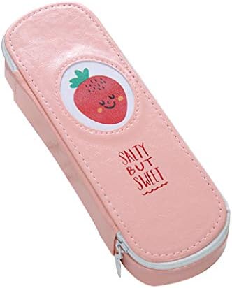 Pencil Pouch, Simple Candy Color Large Capacity Pencil Case Big Capacity Storage Makeup Brush Pencil Case, Durable Students Stationery Zipper Closure School Office Supplies Organizer (pink)