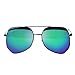 LianSan Designer Oversized Double Bridge Unisex Men Women Large Metal Driver Polarized Sunglasses 808 (black frame green lenses)