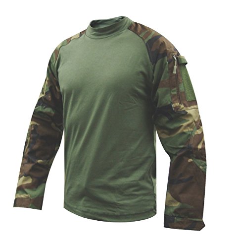 Tru-Spec TRU Combat Long-Sleeve Shirt Nyl-Cot Woodland Digi/OD L-Reg 2560005