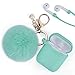 Airpods Case, Filoto Airpod Case Cover for Apple Airpods 2&1 Charging Case, Cute AirPods Silicon Case with Airpods Accessories Keychain/Skin/Pompom/Strap 2019 Summer Series (Mint Green) primary