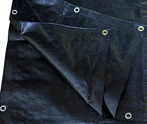 10 Ft. X 30 Ft. Heavy Duty 6 Oz. Black Poly Tarp 11-12 Mil Thick