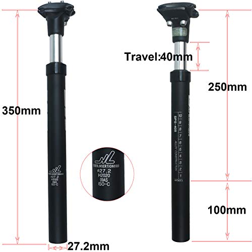 GANOPPER 27.2 Bike Suspension Seatpost Bicycle Seat Post 27.2 mm Alloy Aluminum Bike Seatpost